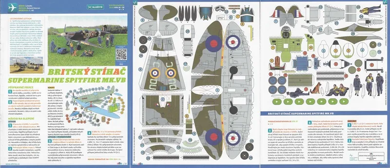 Papierový model Britský stíhač Supermarine Spitfire MK.VB